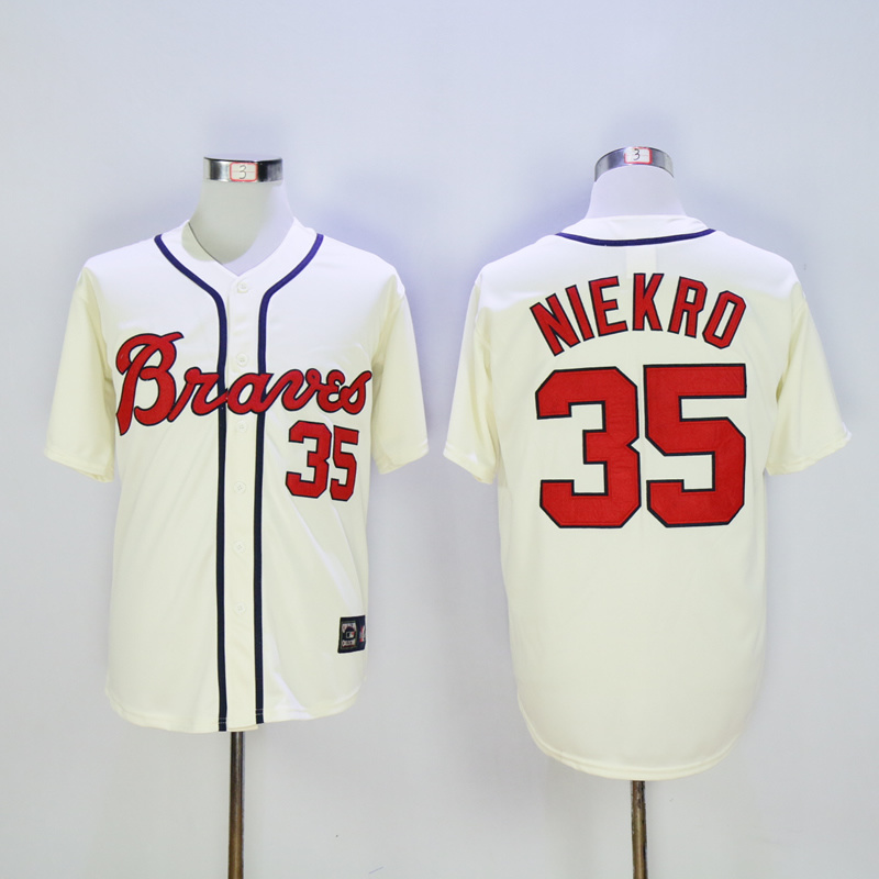 2017 MLB Atlanta Braves #35 Niekro Cream ThrowbackJerseys->atlanta braves->MLB Jersey